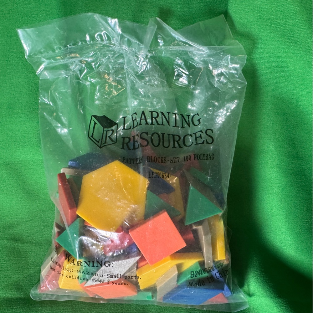 Learning Resources Plastic Pattern Block- 100 pack opened lightly used ￼